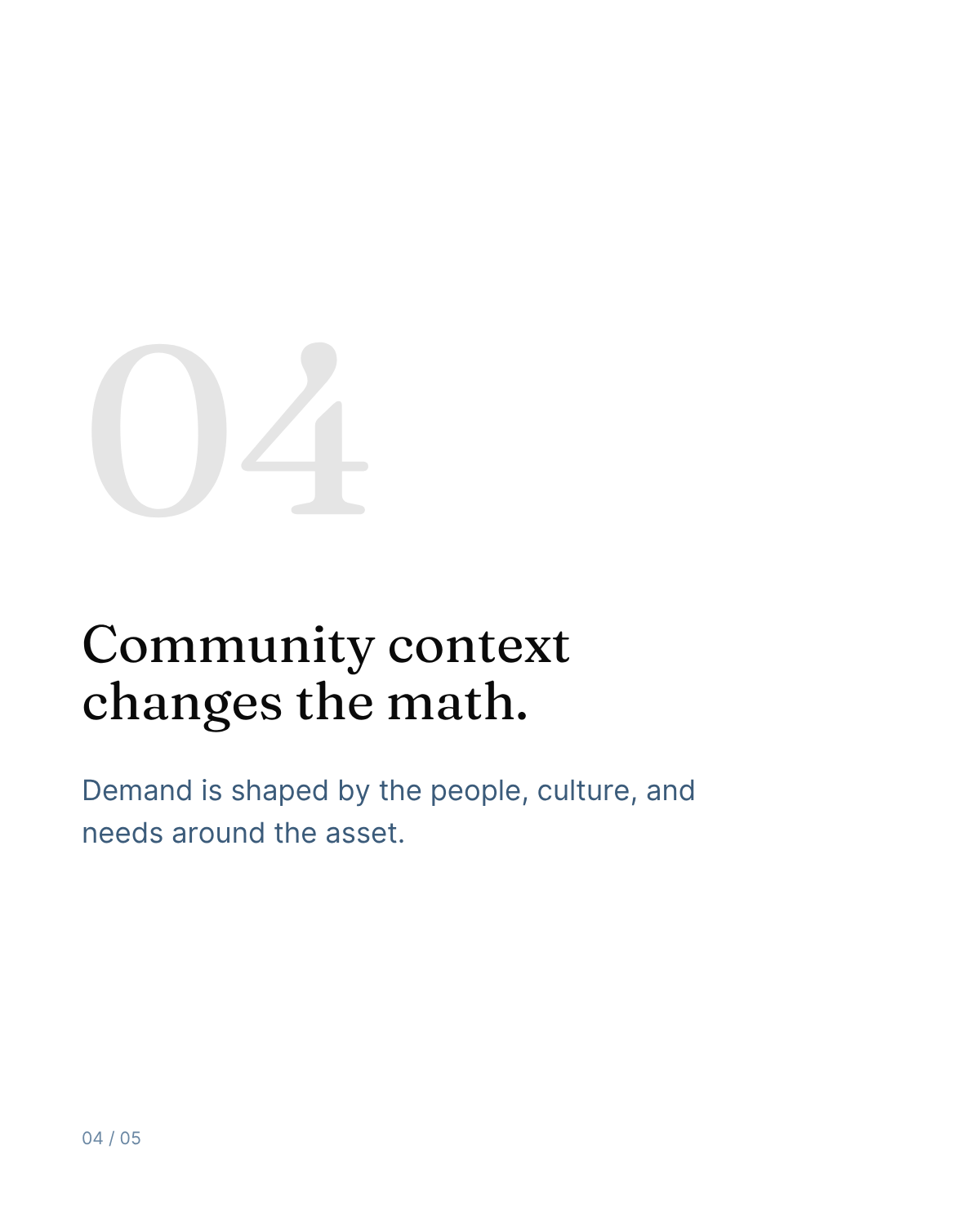 04 — Community context changes the math.