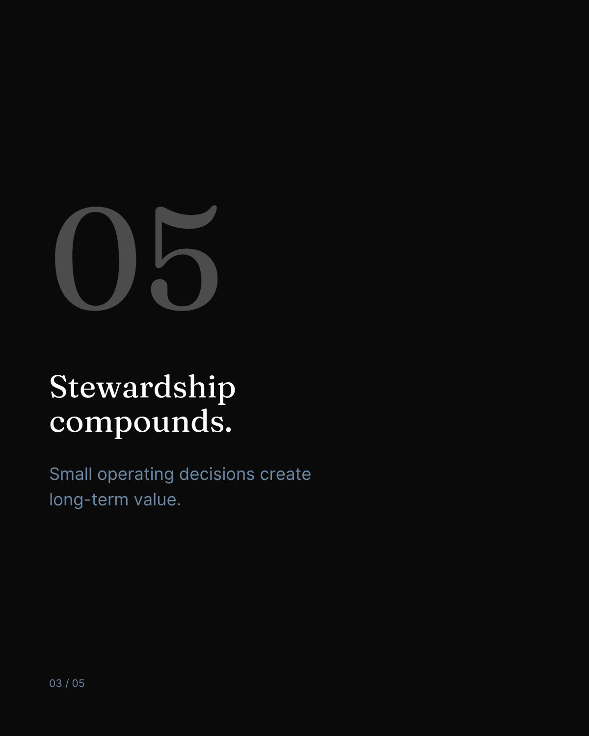 05 — Stewardship compounds.