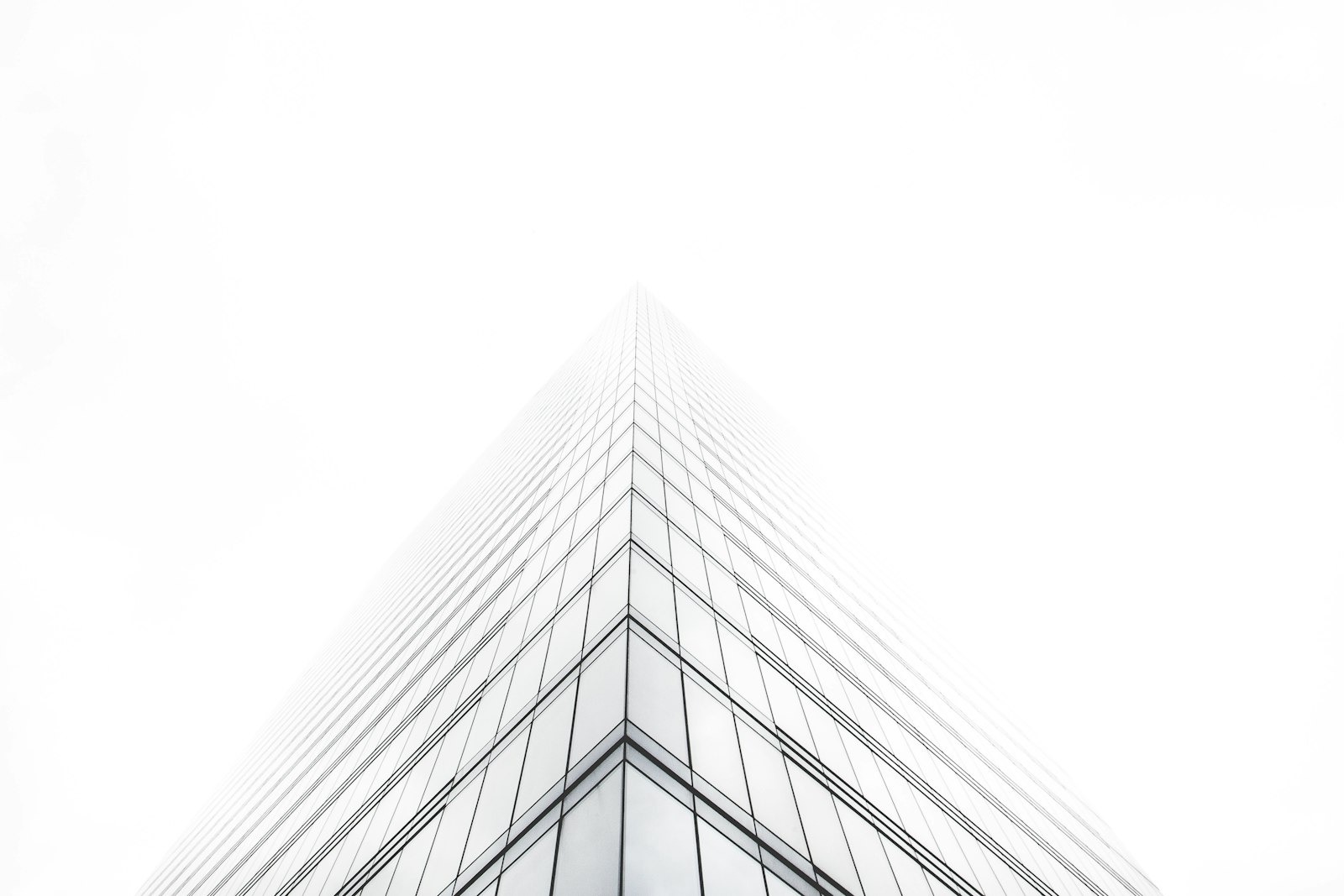 Minimalist glass building façade